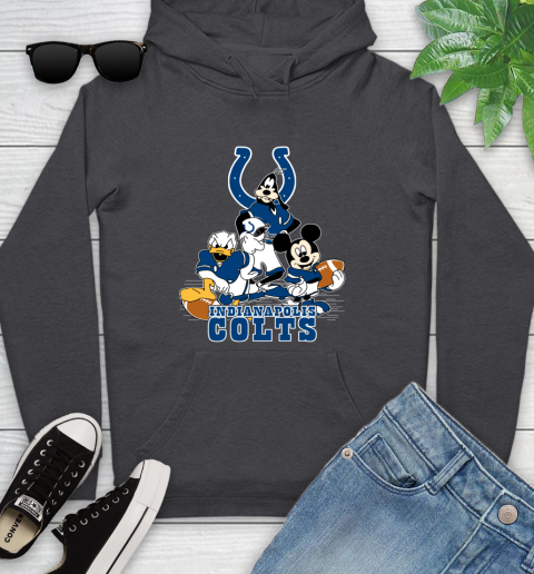 NFL Indianapolis Colts Mickey Mouse Donald Duck Goofy Football Shirt Youth Hoodie 8