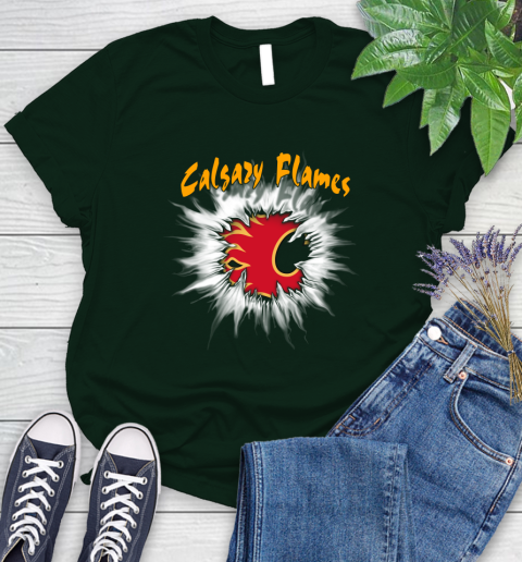 Calgary Flames NHL Hockey Adoring Fan Rip Sports Women's T-Shirt 6
