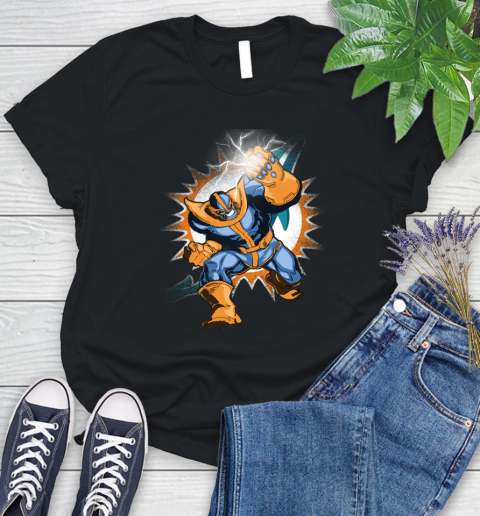 Miami Dolphins NFL Football Thanos Avengers Infinity War Marvel Women's T-Shirt