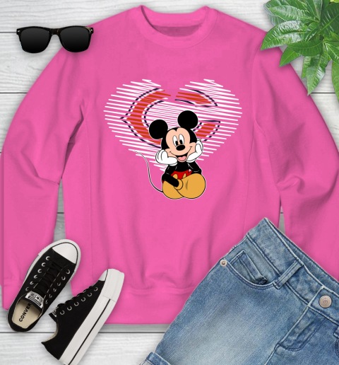 NFL Chicago Bears The Heart Mickey Mouse Disney Football T Shirt_000 Youth Sweatshirt 6