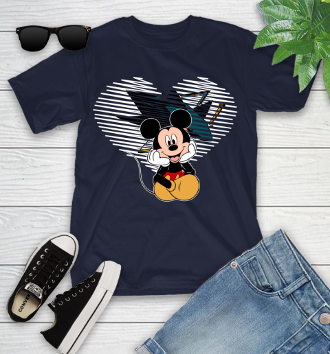 NHL San Jose Sharks The Heart Mickey Mouse Disney Hockey Youth T-Shirt 2
