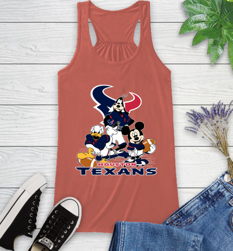 NFL Houston Texans Mickey Mouse Donald Duck Goofy Football Shirt Racerback Tank 3