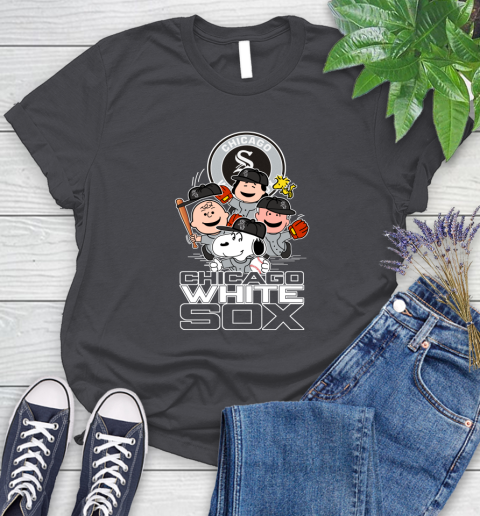 MLB Chicago White Sox Snoopy Charlie Brown Woodstock The Peanuts Movie Baseball T Shirt_000 Women's T-Shirt 8