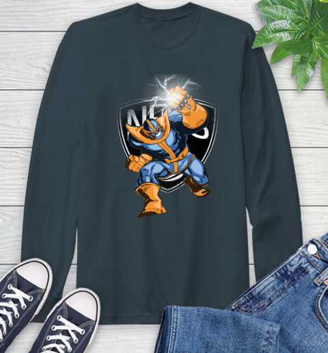 Brooklyn Nets NBA Basketball Thanos Avengers Infinity War Marvel Long Sleeve T-Shirt 9