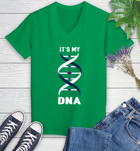 Dallas Cowboys NFL Football It's My DNA Sports Women's V-Neck T-Shirt 5