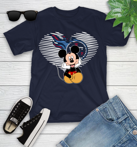 NFL Tennessee Titans The Heart Mickey Mouse Disney Football T Shirt_000 Youth T-Shirt 2