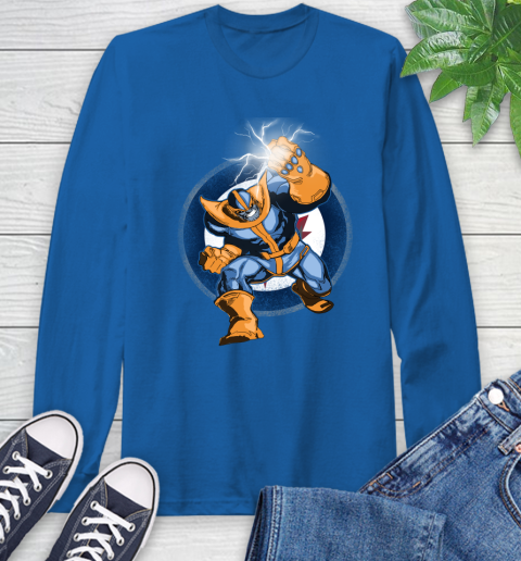 Winnipeg Jets NHL Hockey Thanos Avengers Infinity War Marvel Long Sleeve T-Shirt 10