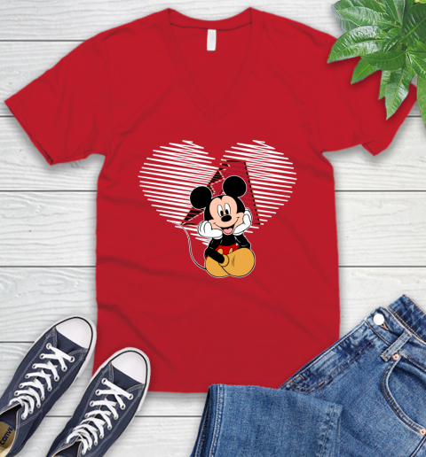 MLB Arizona Diamondbacks The Heart Mickey Mouse Disney Baseball T Shirt_000 V-Neck T-Shirt 6