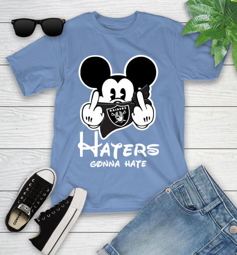 NFL Oakland Raiders Haters Gonna Hate Mickey Mouse Disney Football T Shirt Youth T-Shirt 15