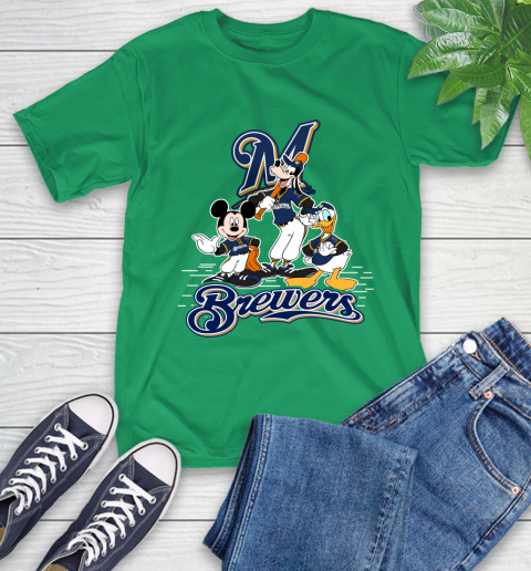 MLB Milwaukee Brewers Mickey Mouse Donald Duck Goofy Baseball T Shirt T-Shirt 7