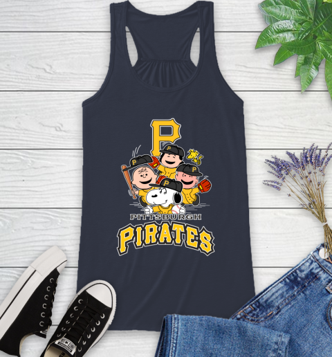 MLB Pittsburgh Pirates Snoopy Charlie Brown Woodstock The Peanuts Movie Baseball T Shirt_000 Racerback Tank 10