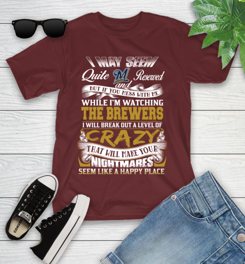Milwaukee Brewers MLB Baseball Don't Mess With Me While I'm Watching My Team Youth T-Shirt 14