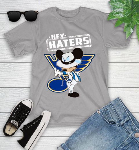 NHL Hey Haters Mickey Hockey Sports St.Louis Blues Youth T-Shirt 4
