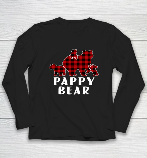 Pappy Bear 3 Cubs Shirt Christmas Mama Bear Plaid Pajama Long Sleeve T-Shirt