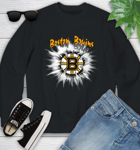 Boston Bruins NHL Hockey Adoring Fan Rip Sports Youth Sweatshirt