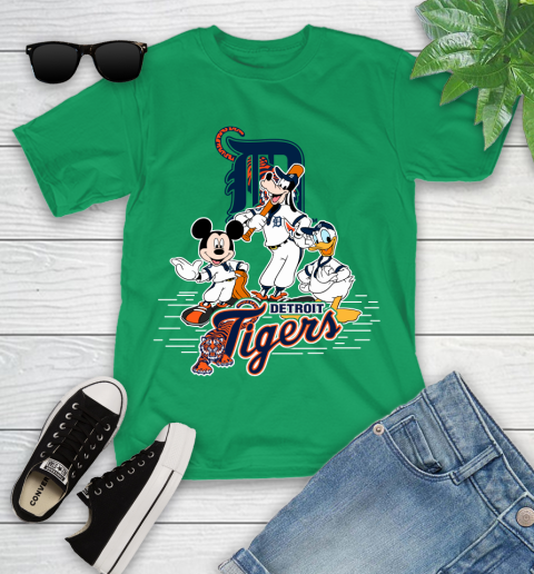 MLB Detroit Tigers Mickey Mouse Donald Duck Goofy Baseball T Shirt Youth T-Shirt 8