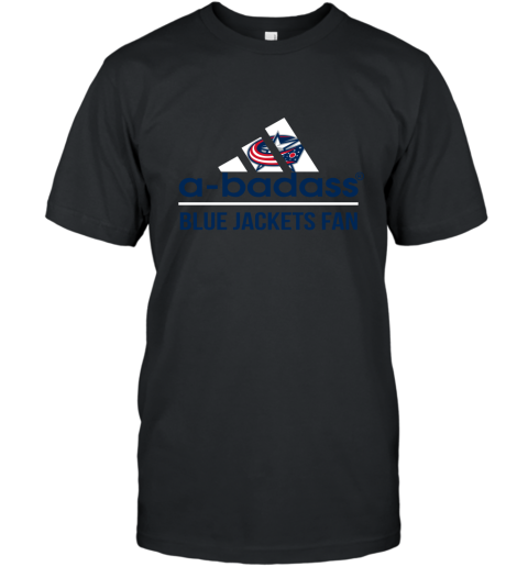 NHL A Badass Columbus Blue Jackets Fan Adidas Hockey Sports T-Shirt