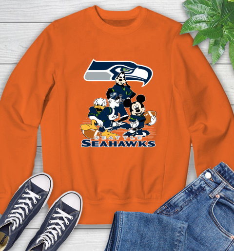 NFL Seattle Seahawks Mickey Mouse Donald Duck Goofy Football Shirt Sweatshirt 3