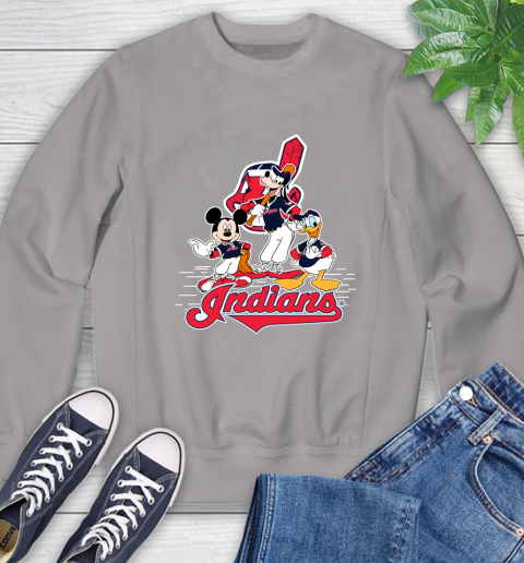 MLB Cleveland Indians Mickey Mouse Donald Duck Goofy Baseball T Shirt Sweatshirt 5