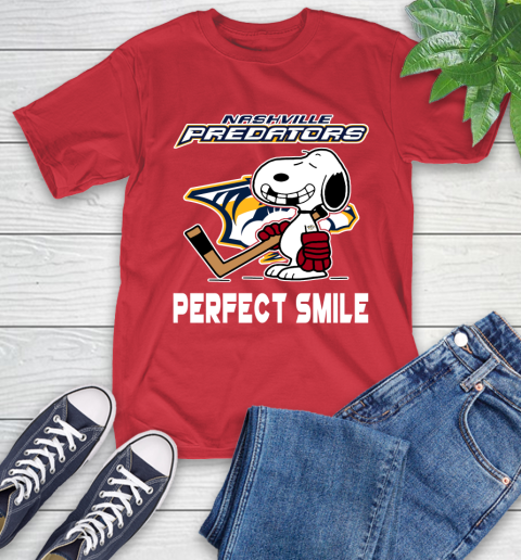 NHL Nashville Predators Snoopy Perfect Smile The Peanuts Movie Hockey T Shirt T-Shirt 11