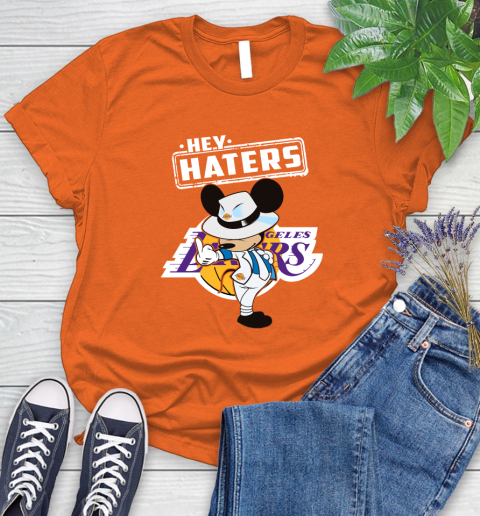 NBA Hey Haters Mickey Basketball Sports Los Angeles Lakers Women's T-Shirt 3