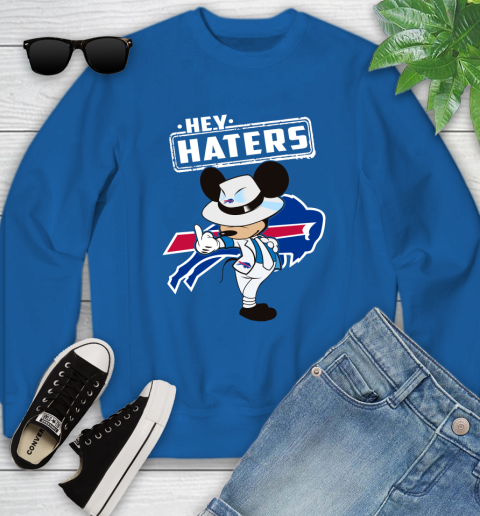 NFL Hey Haters Mickey Football Sports Buffalo Bills Youth Sweatshirt 7