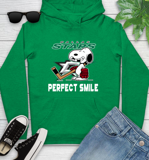 NHL Dallas Stars Snoopy Perfect Smile The Peanuts Movie Hockey T Shirt Youth Hoodie 9