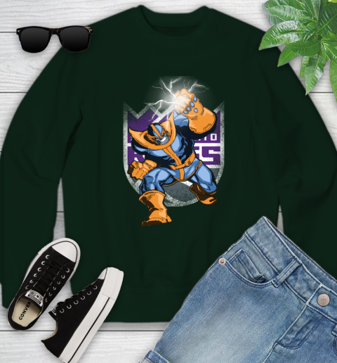 Sacramento Kings NBA Basketball Thanos Avengers Infinity War Marvel Youth Sweatshirt 9