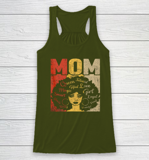 Black Mom Afro African American Mom Mother's Day Racerback Tank 2