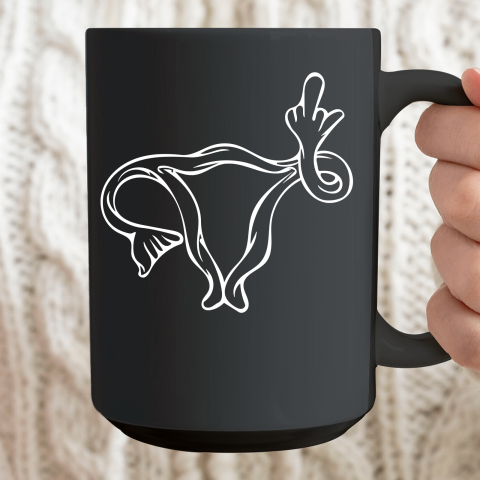 Middle Finger Uterus Ceramic Mug 15oz 2
