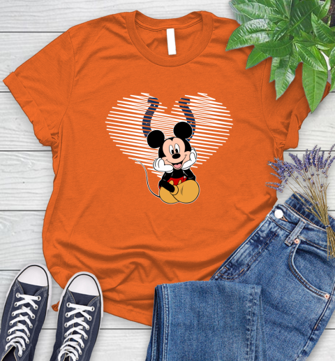 NFL Indianapolis Colts The Heart Mickey Mouse Disney Football T Shirt_000 Women's T-Shirt 3