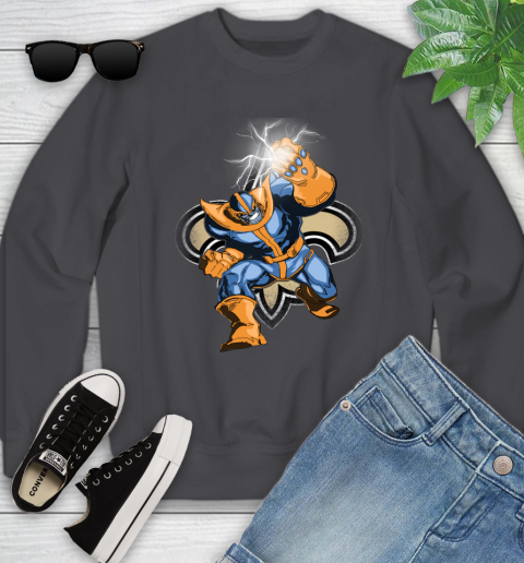 New Orleans Saints NFL Football Thanos Avengers Infinity War Marvel Youth Sweatshirt 5