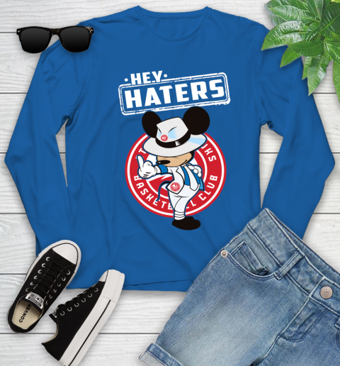 NBA Hey Haters Mickey Basketball Sports Atlanta Hawks Youth Long Sleeve 10