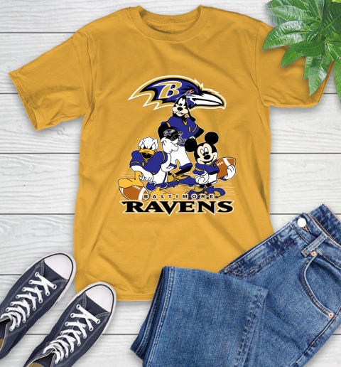 NFL Baltimore Ravens Mickey Mouse Donald Duck Goofy Football Shirt T-Shirt 2