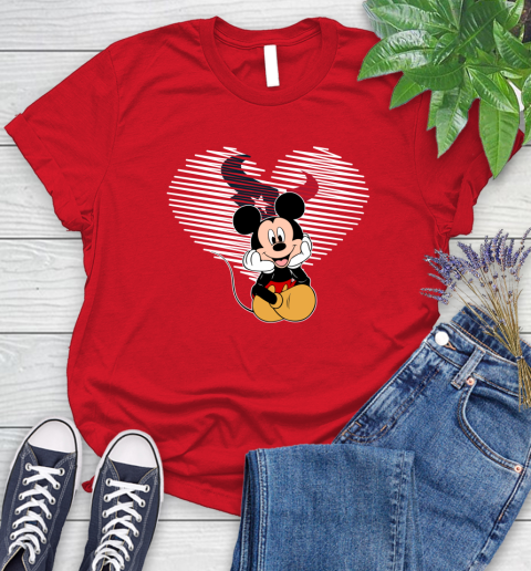 NFL Houston Texans The Heart Mickey Mouse Disney Football T Shirt_000 Women's T-Shirt 13