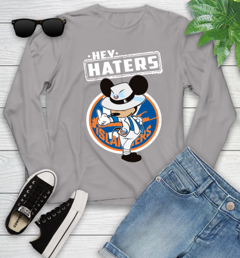 NHL Hey Haters Mickey Hockey Sports New York Islanders Youth Long Sleeve 5