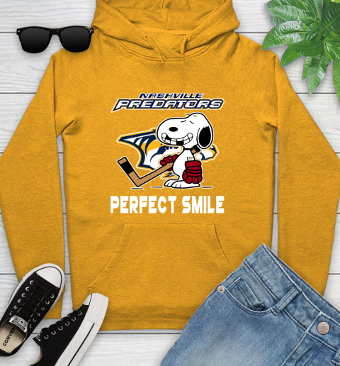 NHL Nashville Predators Snoopy Perfect Smile The Peanuts Movie Hockey T Shirt Youth Hoodie 2