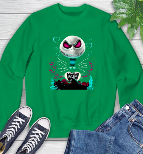 NFL Oakland Raiders Jack Skellington Sally The Nightmare Before Christmas Football Sweatshirt 7