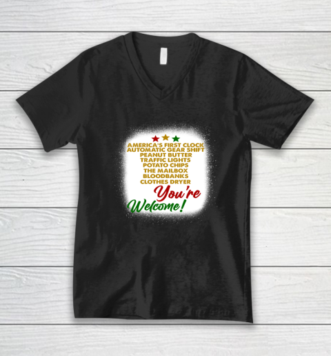 You're Welcome Black History Month Proud African American V-Neck T-Shirt