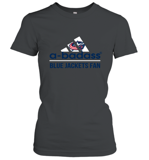 NHL A Badass Columbus Blue Jackets Fan Adidas Hockey Sports Women's T-Shirt