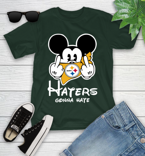 NFL Pittsburgh Steelers Haters Gonna Hate Mickey Mouse Disney Football T Shirt_000 Youth T-Shirt 5