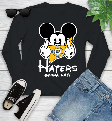 NBA Indiana Pacers Haters Gonna Hate Mickey Mouse Disney Basketball T Shirt Youth Long Sleeve