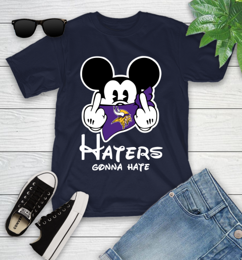NFL Minnesota Vikings Haters Gonna Hate Mickey Mouse Disney Football T Shirt Youth T-Shirt 2
