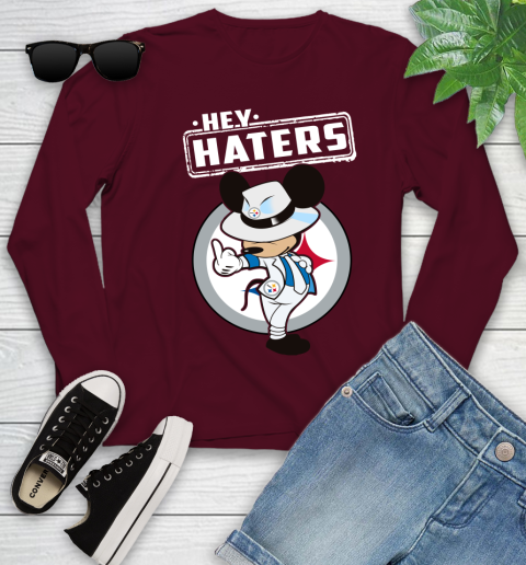 NFL Hey Haters Mickey Football Sports Pittsburgh Steelers Youth Long Sleeve 6