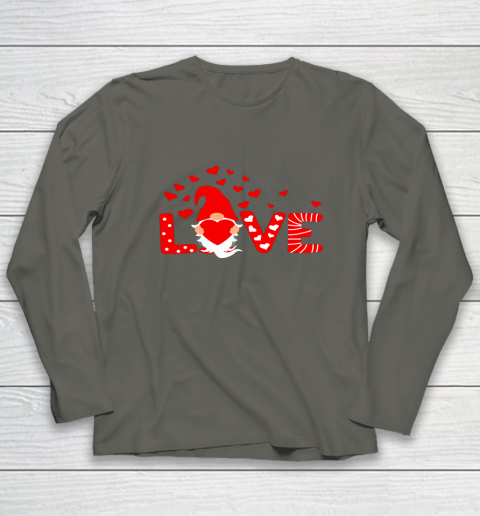 Valentine's Day LOVE Gnomies Holding Red Heart Valentine Long Sleeve T-Shirt 12