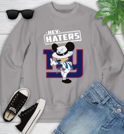 NFL Hey Haters Mickey Football Sports New York Giants Youth Sweatshirt 3