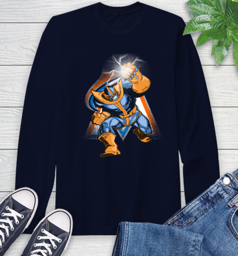Miami Marlins MLB Baseball Thanos Avengers Infinity War Marvel Long Sleeve T-Shirt 3