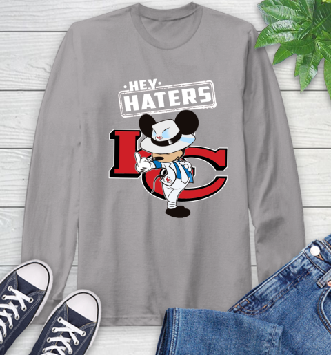 NFL Hey Haters Mickey Football Sports Kansas City Chiefs Long Sleeve T-Shirt 6