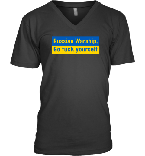 Russian Warship Go F Yourself V-Neck T-Shirt