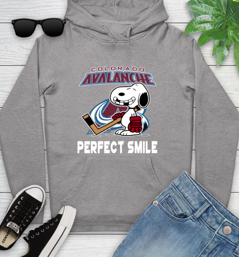 NHL Colorado Avalanche Snoopy Perfect Smile The Peanuts Movie Hockey T Shirt Youth Hoodie 6